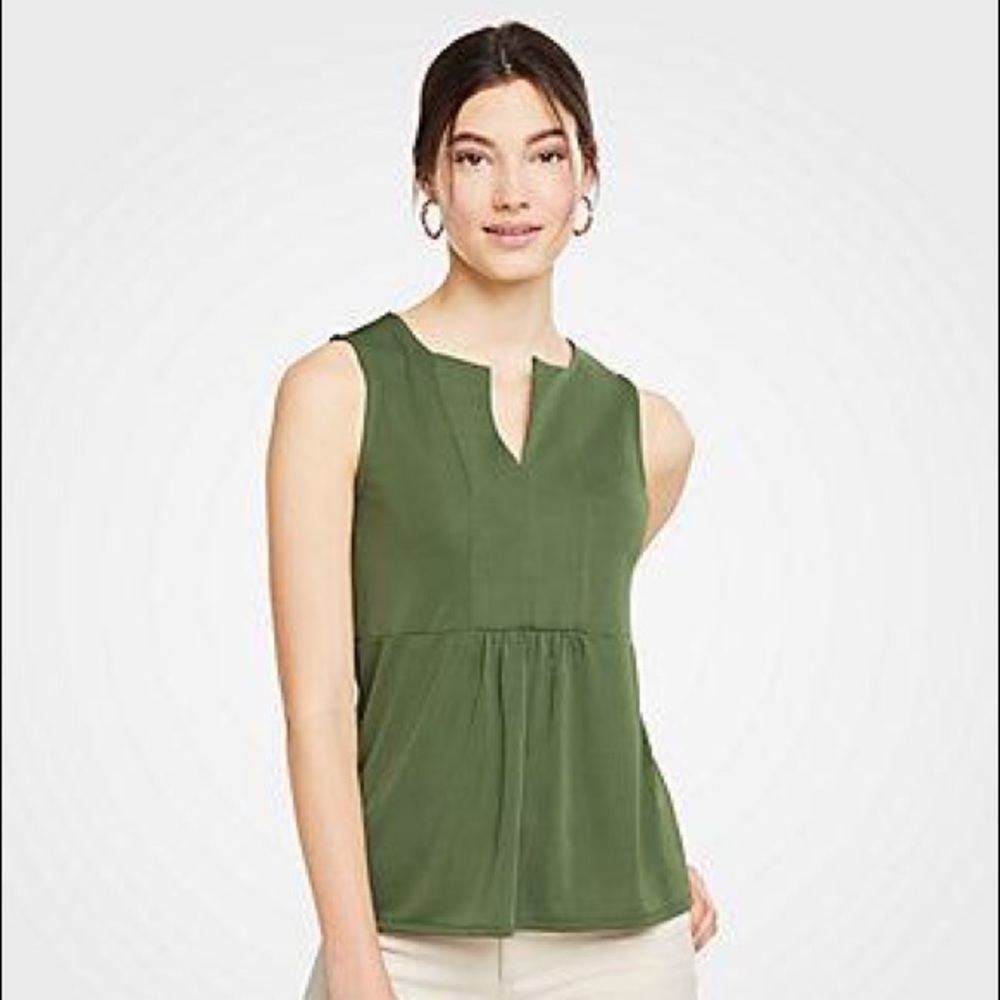 NWOT Ann Taylor Paneled Split Neck Shirt